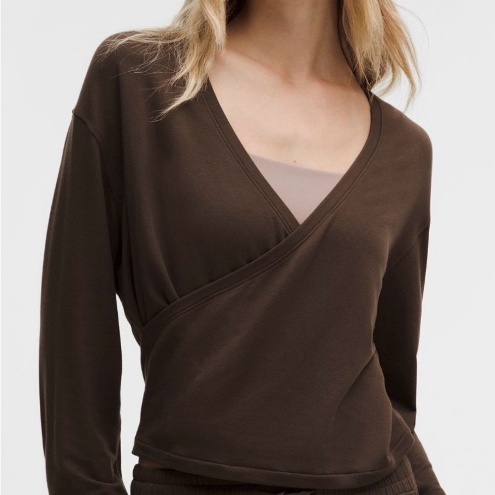 Lululemon becalm wrap-front long sleeve shirt